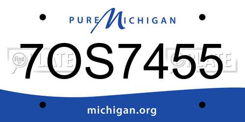 7OS7455 Michigan License Plate