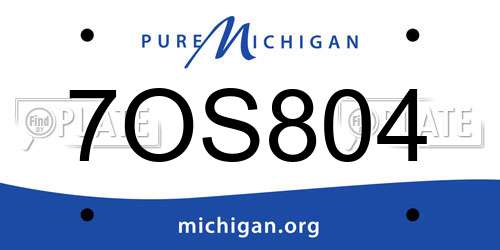 7OS804 Michigan License Plate