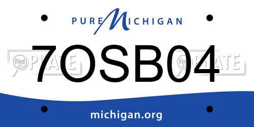 7OSB04 Michigan License Plate