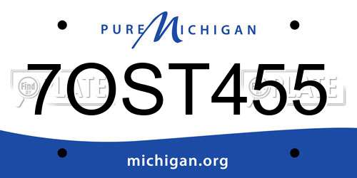 7OST455 Michigan License Plate