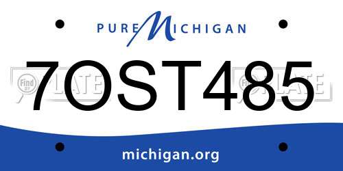7OST485 Michigan License Plate