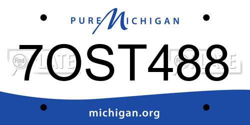 7OST488 Michigan License Plate