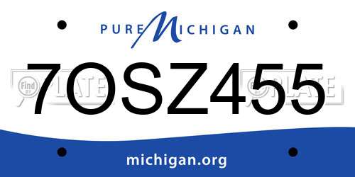 7OSZ455 Michigan License Plate