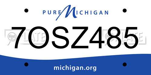 7OSZ485 Michigan License Plate