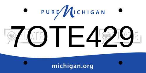 7OTE429 Michigan License Plate