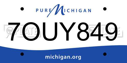 7OUY849 Michigan License Plate