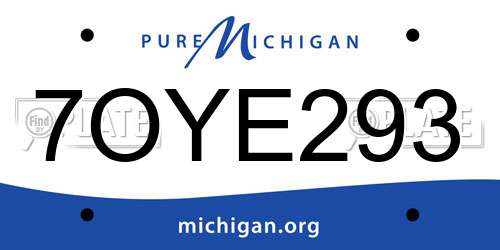 7OYE293 Michigan License Plate