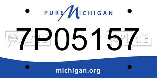 7P05157 Michigan License Plate