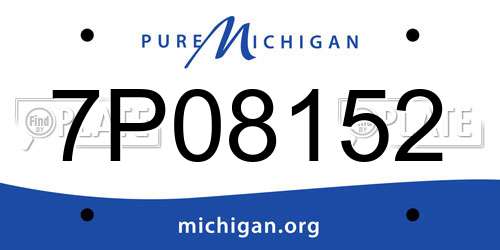 7P08152 Michigan License Plate