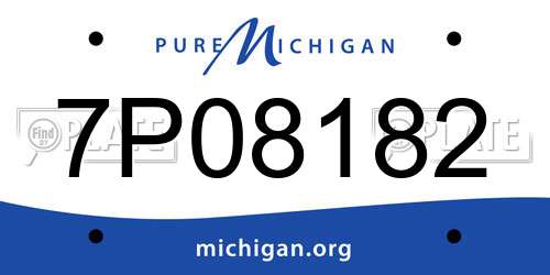 7P08182 Michigan License Plate