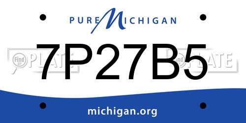 7P27B5 Michigan License Plate
