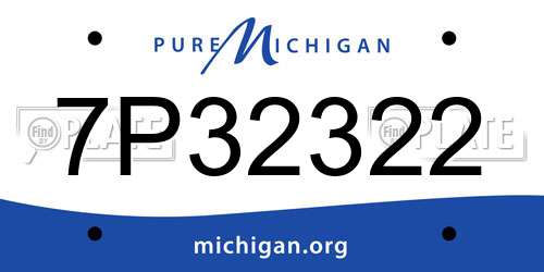 7P32322 Michigan License Plate