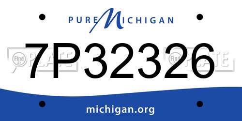 7P32326 Michigan License Plate