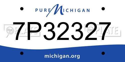 7P32327 Michigan License Plate