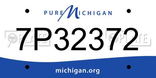 7P32372 Michigan License Plate