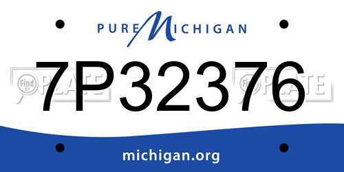 7P32376 Michigan License Plate