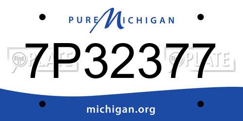 7P32377 Michigan License Plate