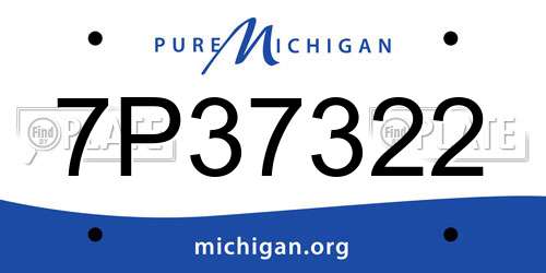 7P37322 Michigan License Plate