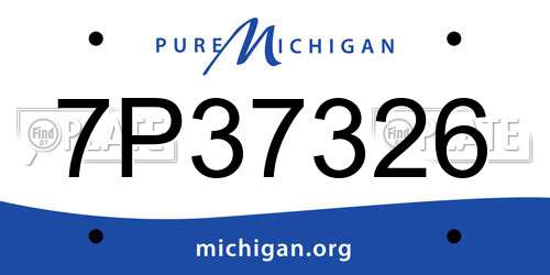 7P37326 Michigan License Plate