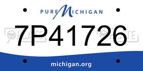 7P41726 Michigan License Plate