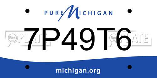 7P49T6 Michigan License Plate