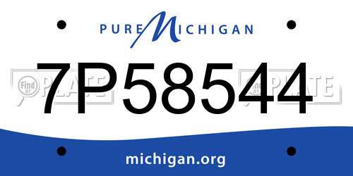 7P58544 Michigan License Plate