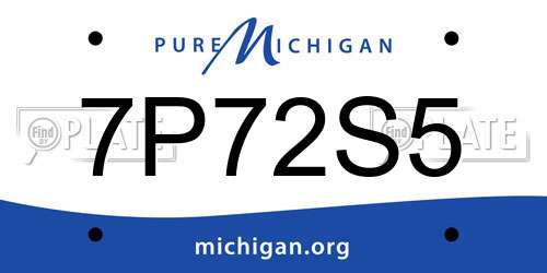 7P72S5 Michigan License Plate