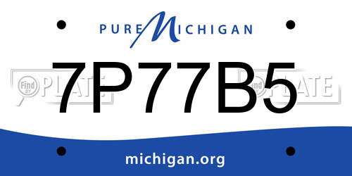 7P77B5 Michigan License Plate