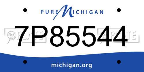7P85544 Michigan License Plate