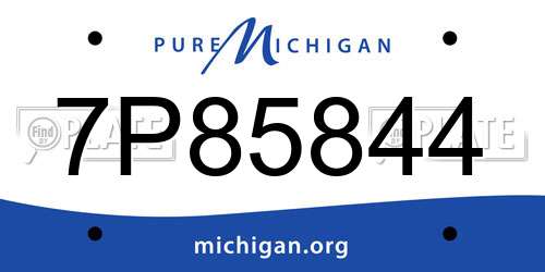 7P85844 Michigan License Plate