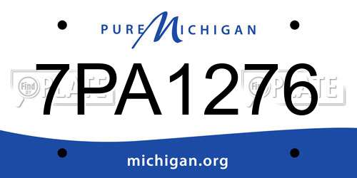 7PA1276 Michigan License Plate