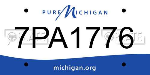 7PA1776 Michigan License Plate