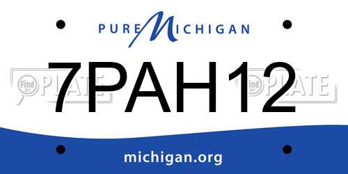 7PAH12 Michigan License Plate