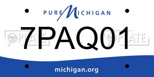 7PAQ01 Michigan License Plate
