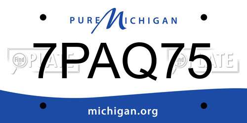 7PAQ75 Michigan License Plate