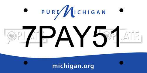 7PAY51 Michigan License Plate