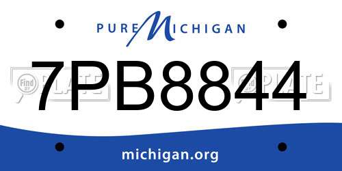 7PB8844 Michigan License Plate
