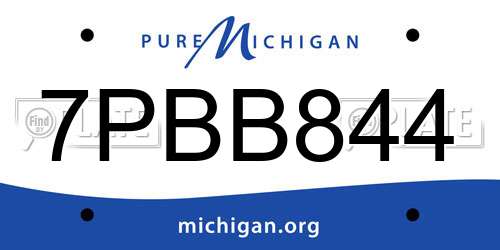7PBB844 Michigan License Plate