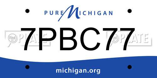 7PBC77 Michigan License Plate
