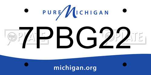 7PBG22 Michigan License Plate