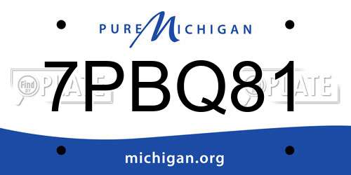 7PBQ81 Michigan License Plate