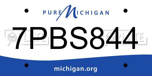 7PBS844 Michigan License Plate