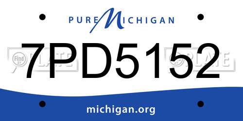 7PD5152 Michigan License Plate