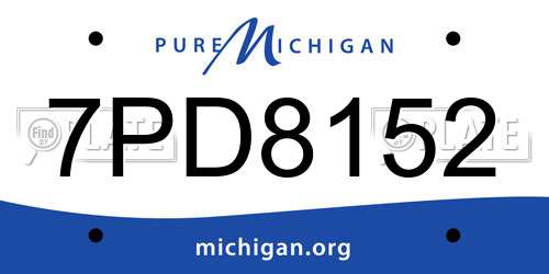 7PD8152 Michigan License Plate