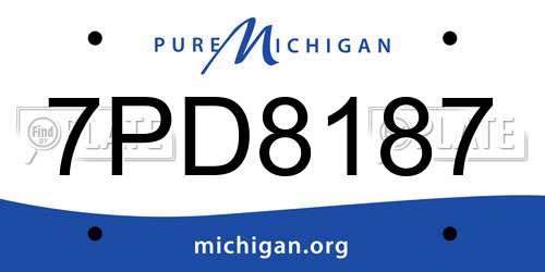 7PD8187 Michigan License Plate