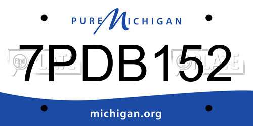 7PDB152 Michigan License Plate