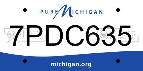 7PDC635 Michigan License Plate