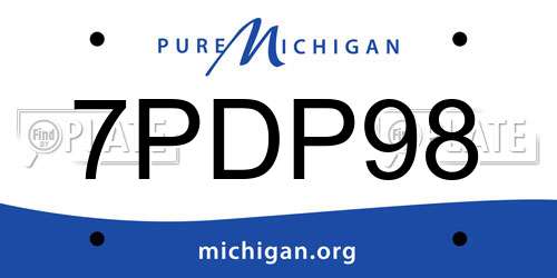 7PDP98 Michigan License Plate