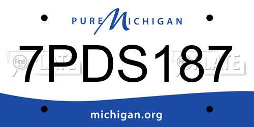 7PDS187 Michigan License Plate