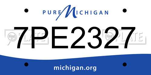 7PE2327 Michigan License Plate